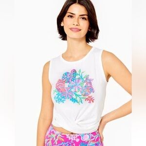 NWT lilly Pulitzer Greer tank top shell me something good size XXS